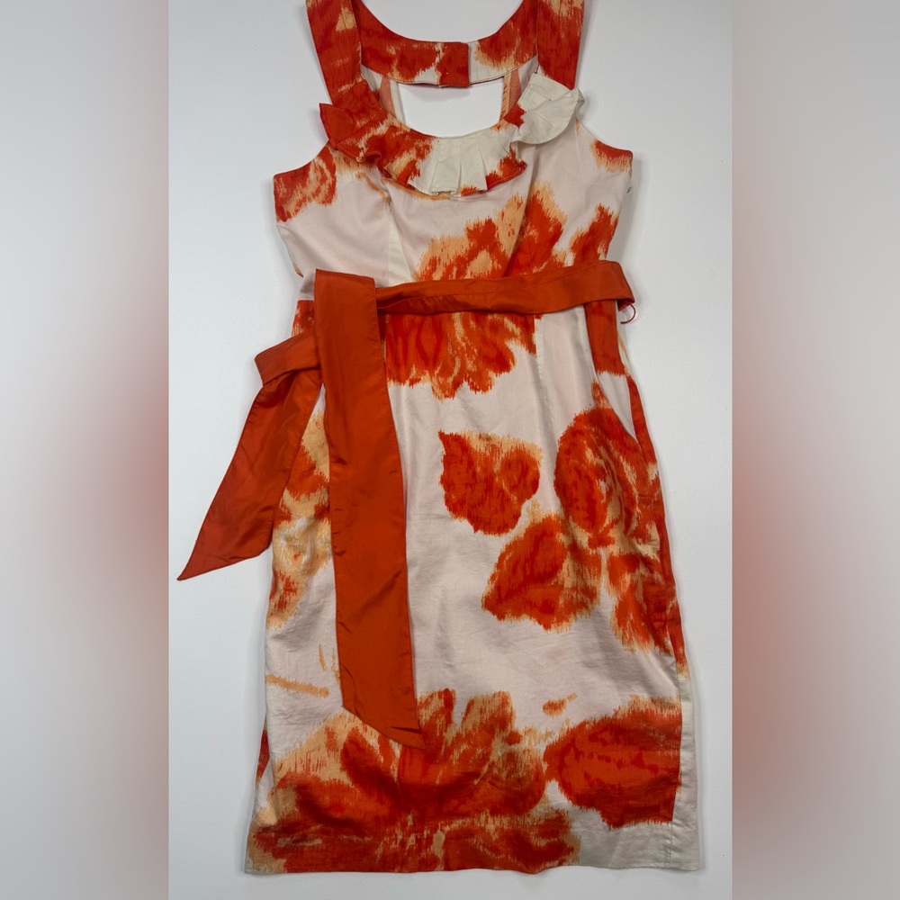 NWOT Moulinette Soeurs Anthropologie Orange Blossom Ruffle Neck Dress Size 0